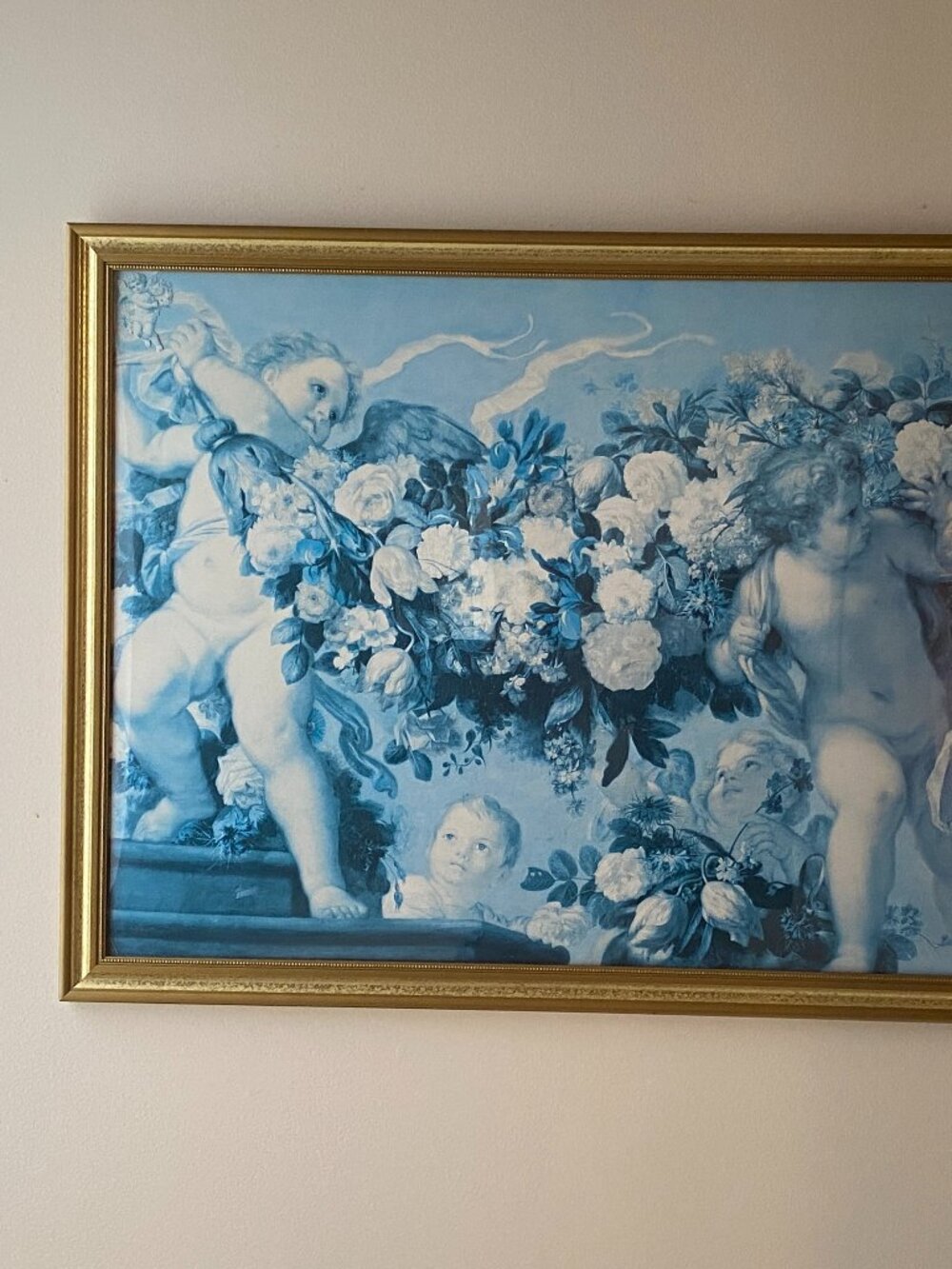 Cherub Angels & Flowers Framed Wall Art - Picture 6 of 7